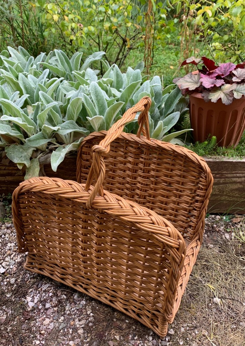 Panier à Bûches En Osier Tressé