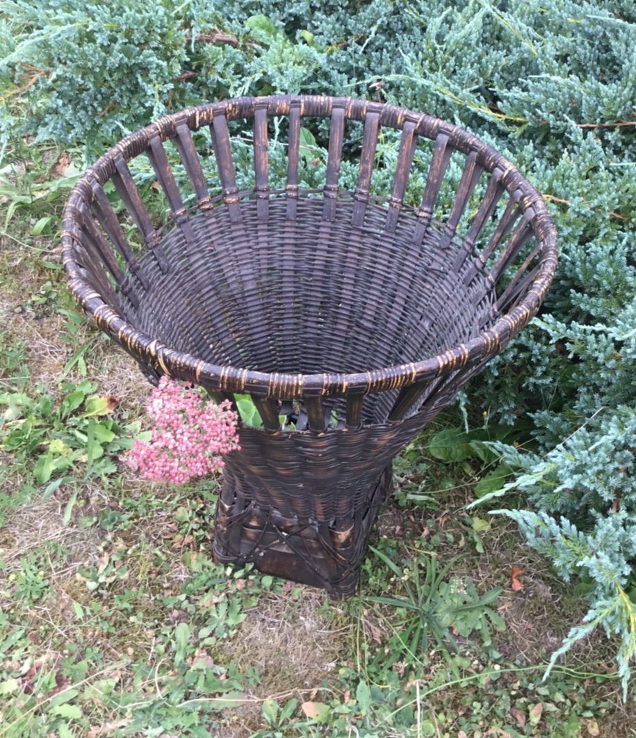 Ikebana Basket, Imposing Woven Bamboo Basket -photo-2