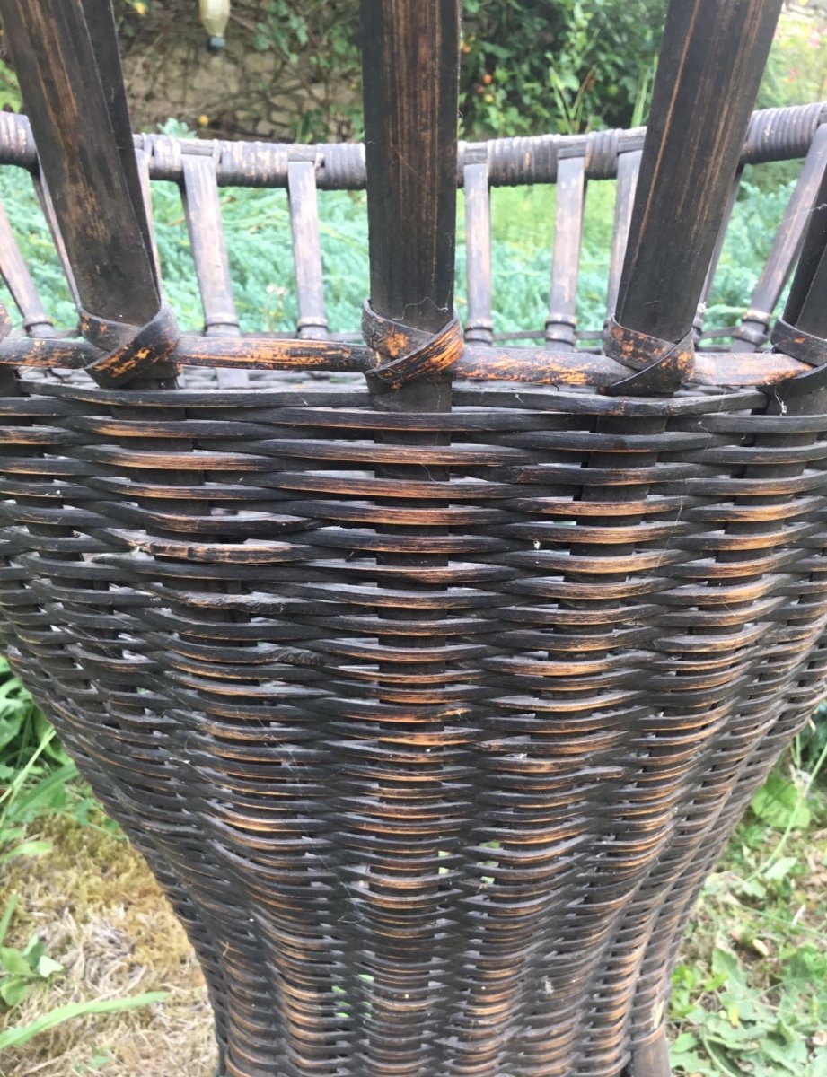 Ikebana Basket, Imposing Woven Bamboo Basket -photo-2