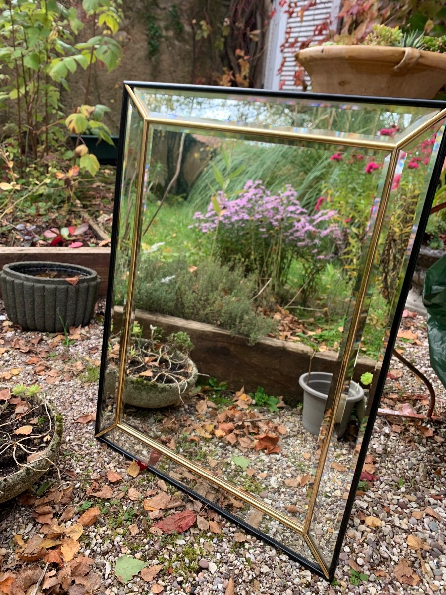 Baker Furnitures, Brass Fillet Beveled Mirror, 1950s-photo-4