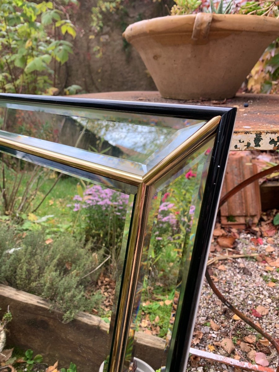 Baker Furnitures, Brass Fillet Beveled Mirror, 1950s-photo-7