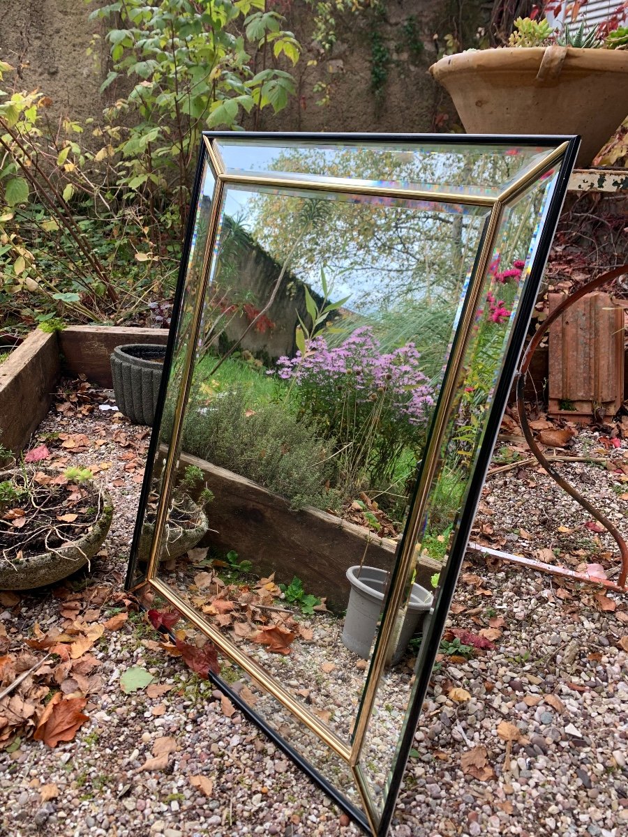 Baker Furnitures, Brass Fillet Beveled Mirror, 1950s-photo-8