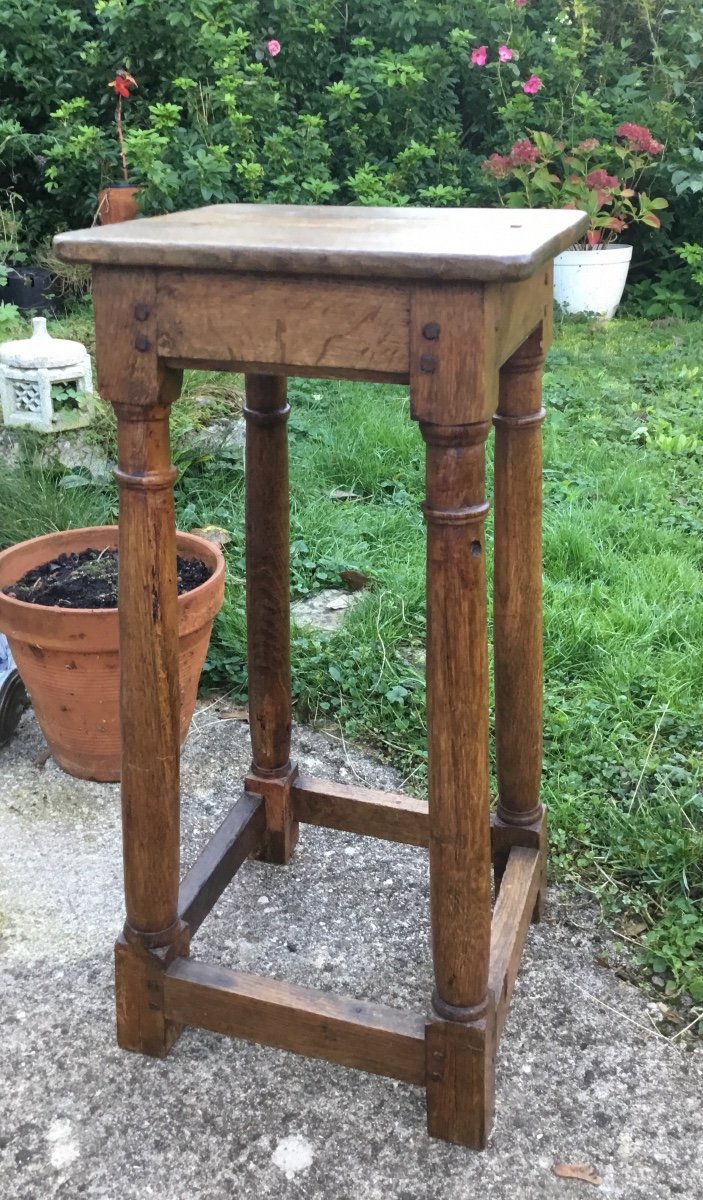 Tabouret De Chantre Pouvant servir  de Sellette D’atelier -photo-1