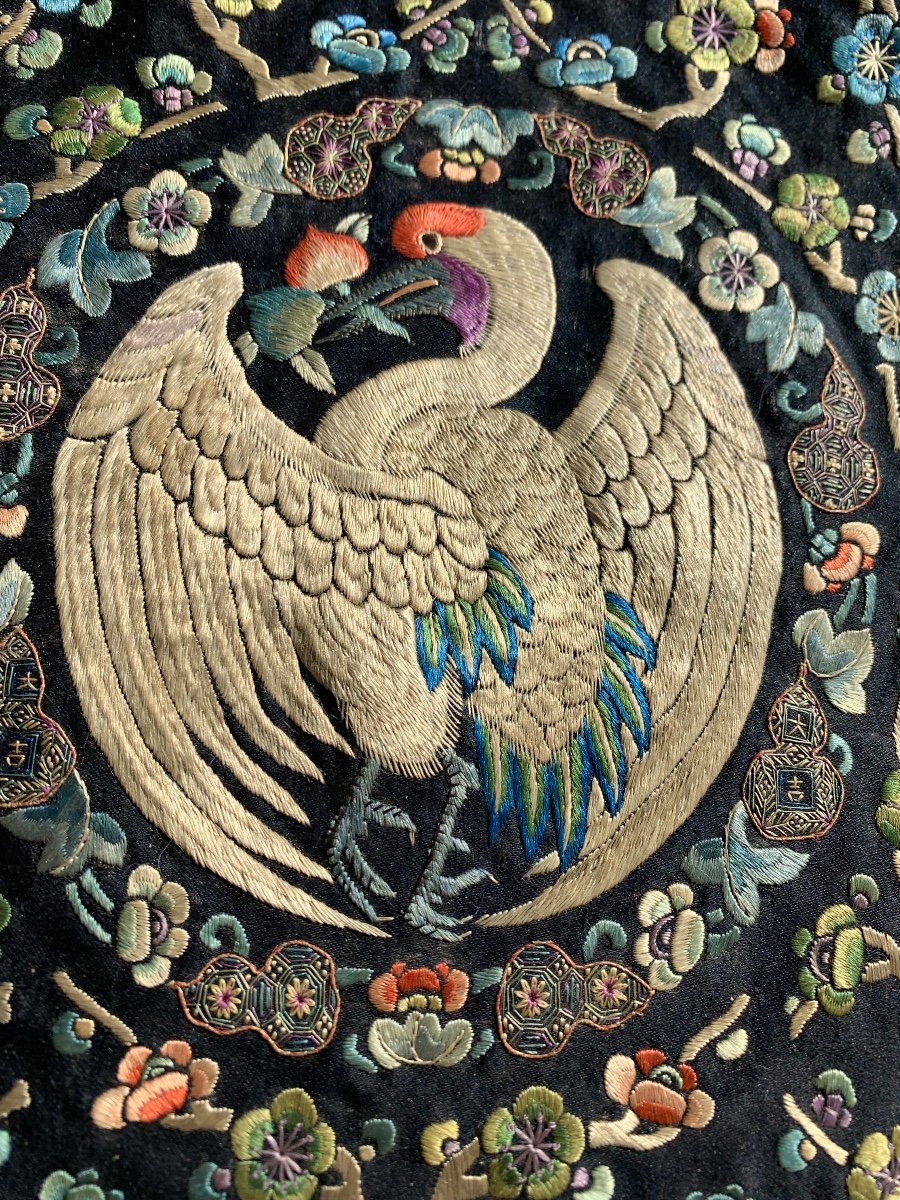 Chinese Embroidery Of A Bird With Spread Wings, Mandarin -photo-4