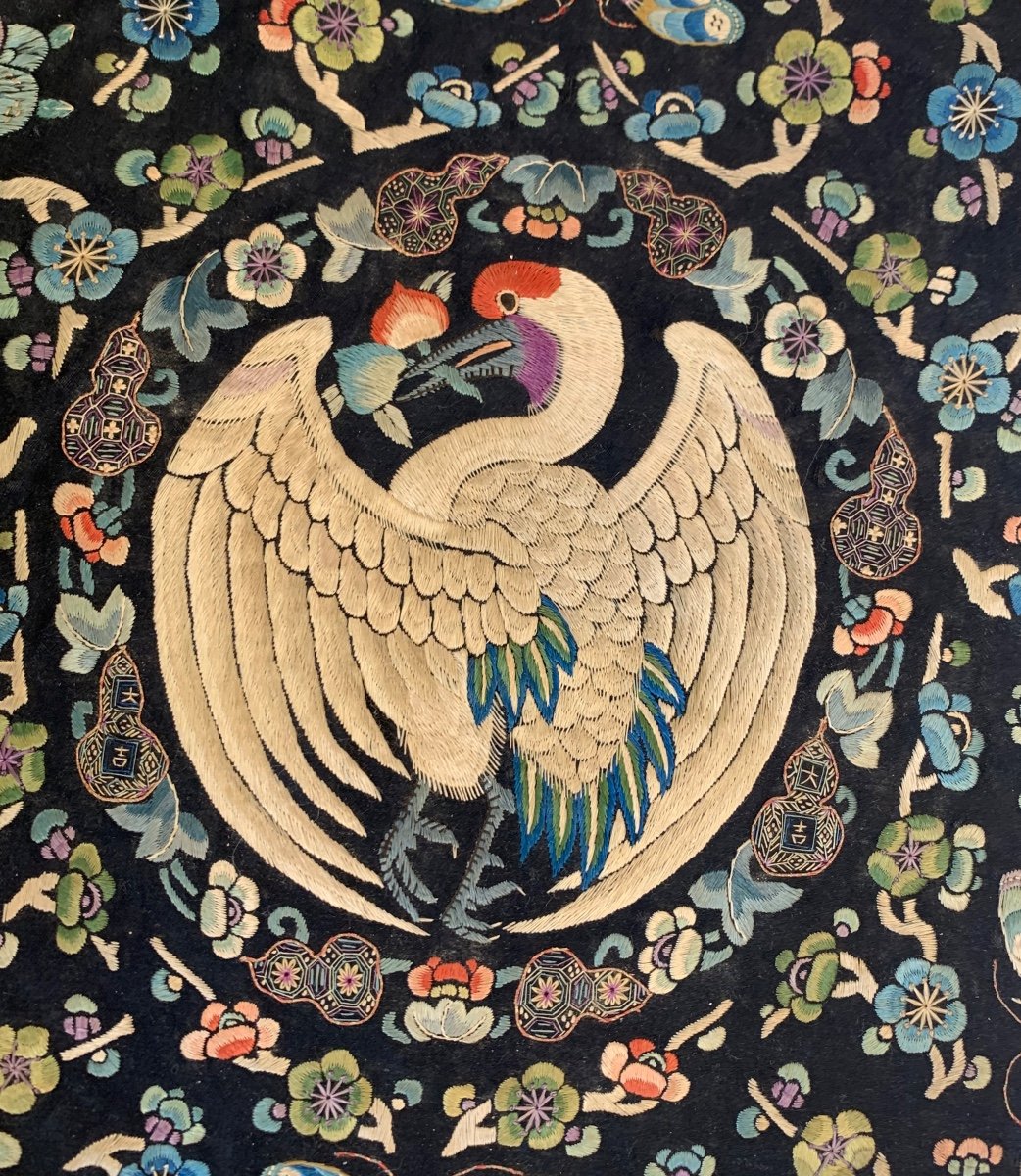 Chinese Embroidery Of A Bird With Spread Wings, Mandarin 