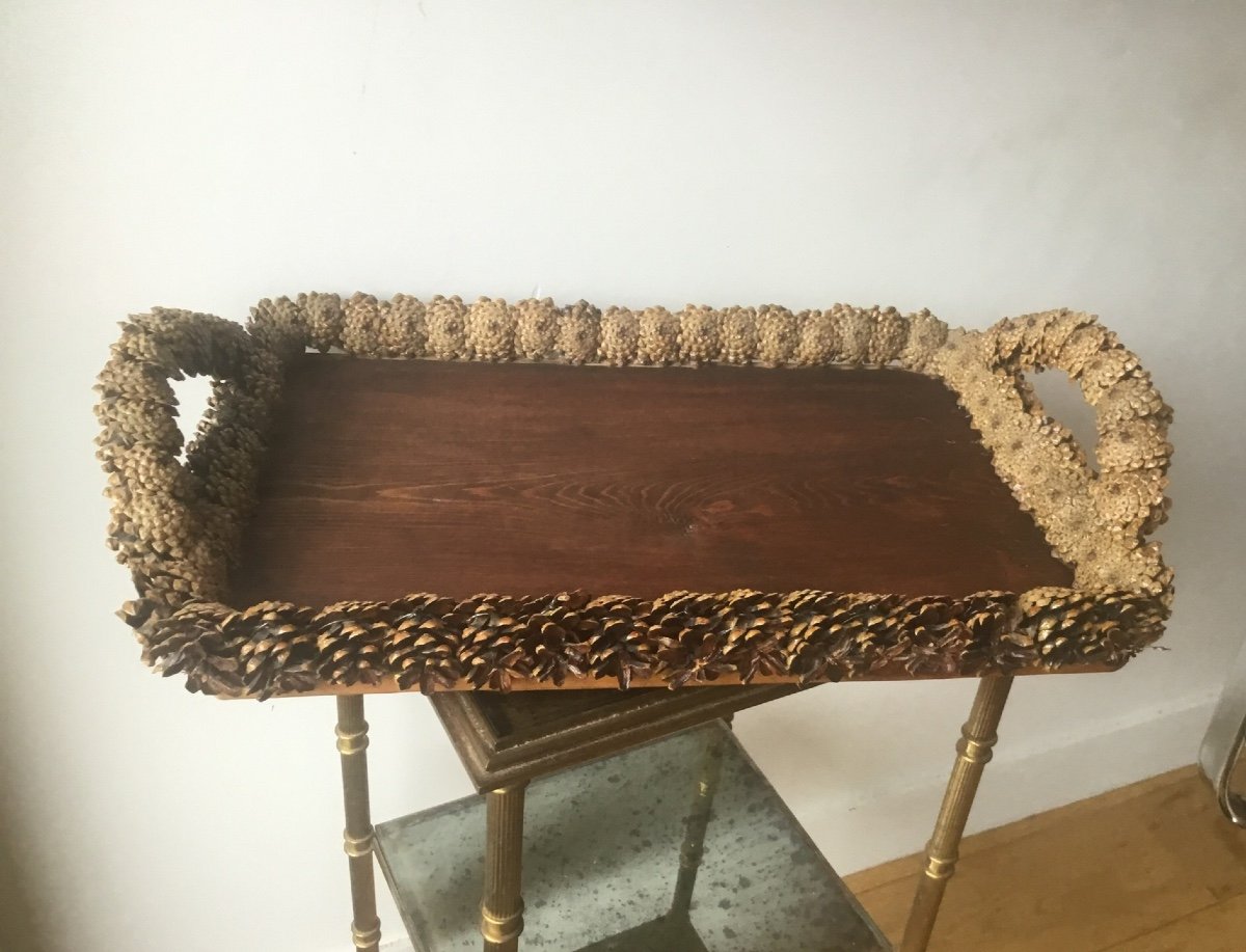 Folk Art Pine Cone Tray -photo-4