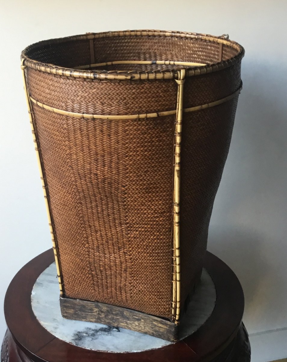 Woven Bamboo Waste Paper Basket 