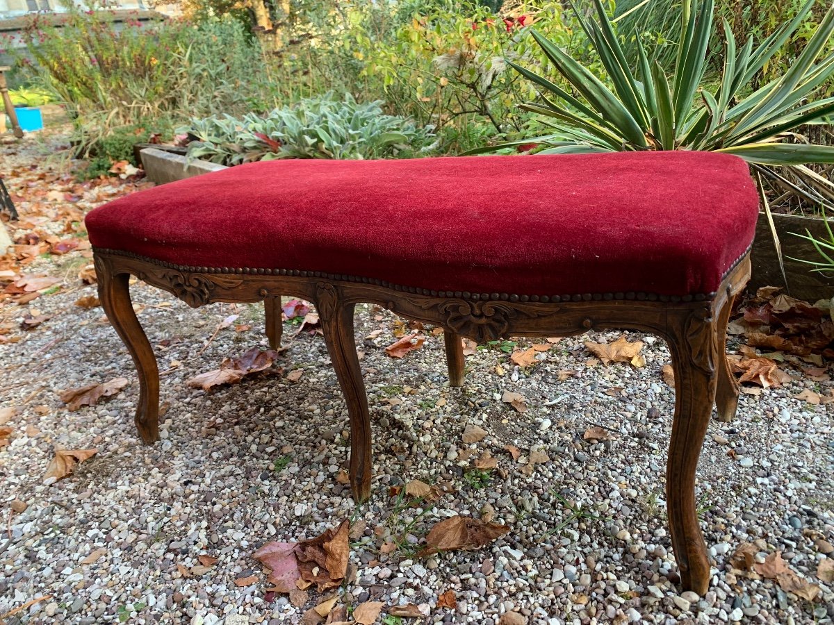 Large Louis XV Style Bench With 6 Legs -photo-2