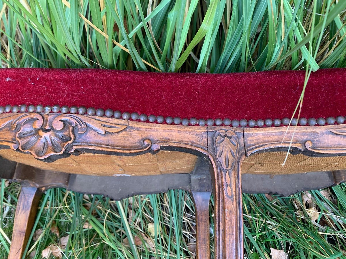 Large Louis XV Style Bench With 6 Legs -photo-1