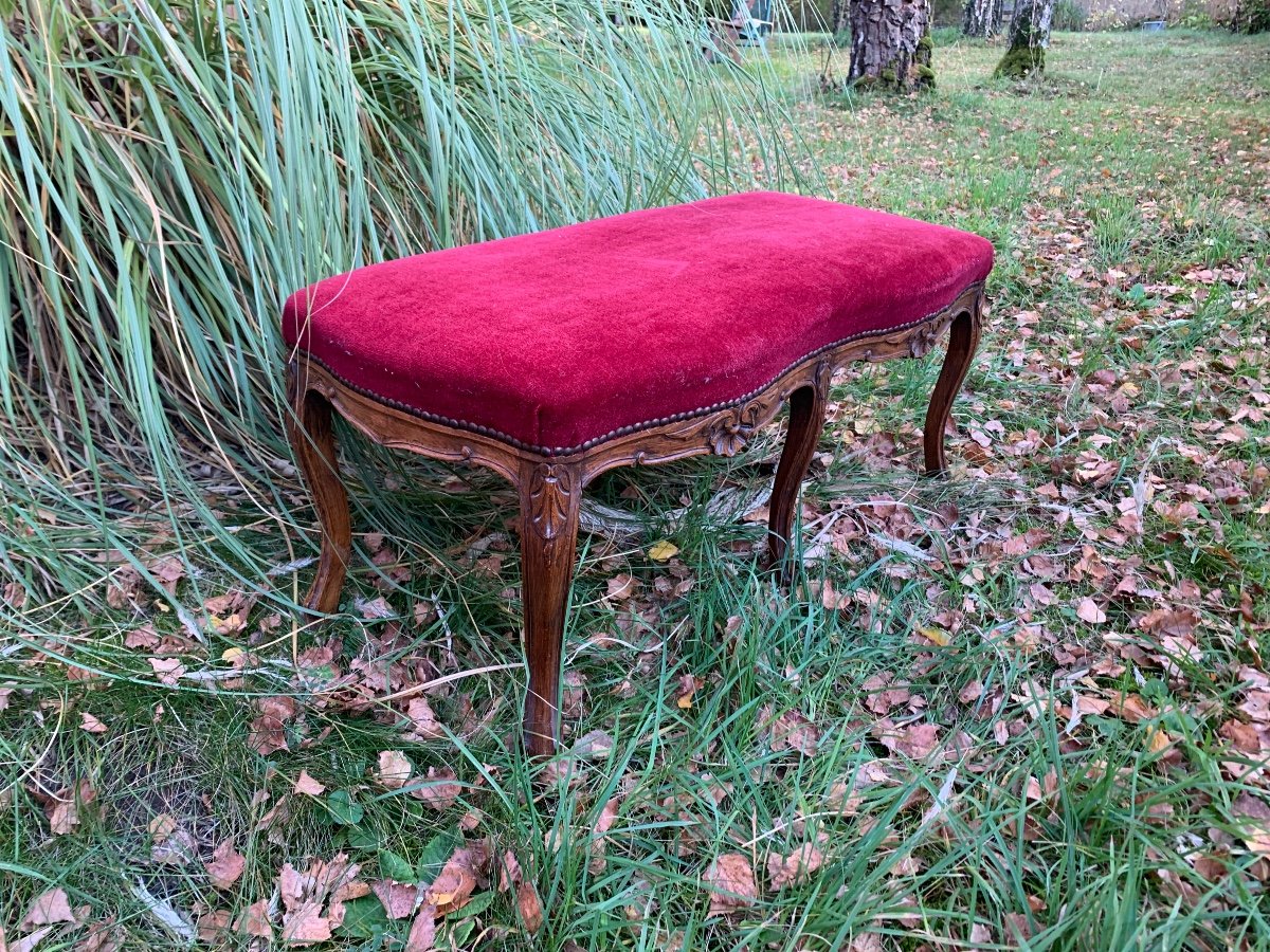 Large Louis XV Style Bench With 6 Legs -photo-4