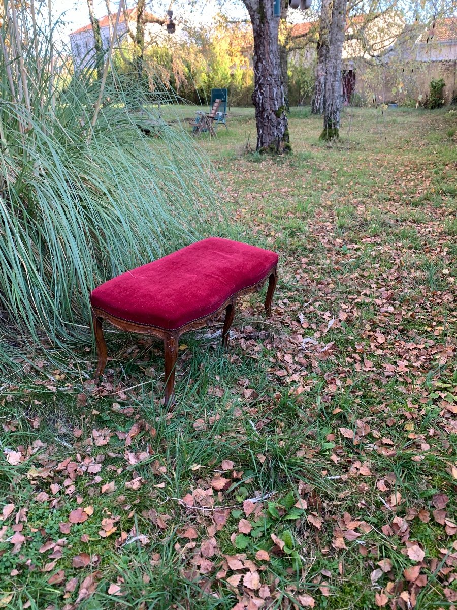 Large Louis XV Style Bench With 6 Legs -photo-5