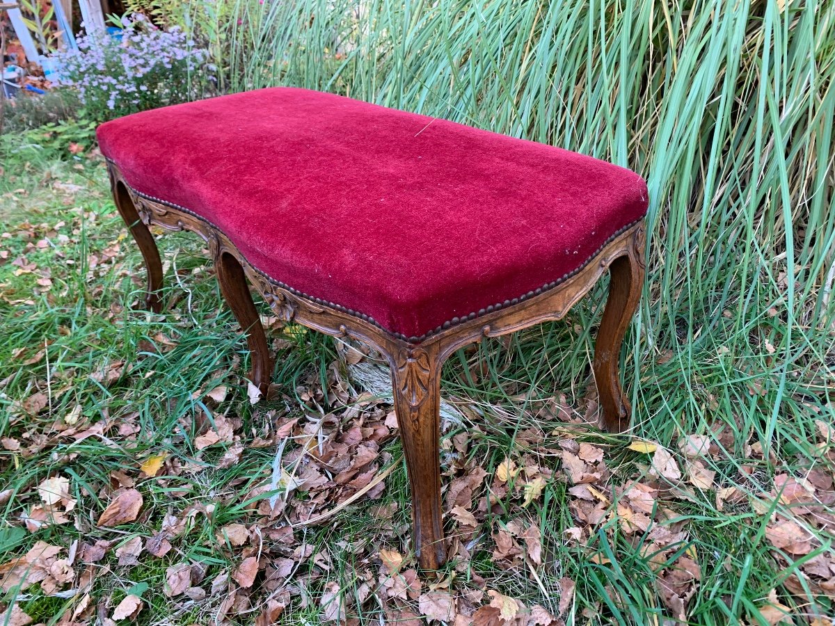 Large Louis XV Style Bench With 6 Legs -photo-6