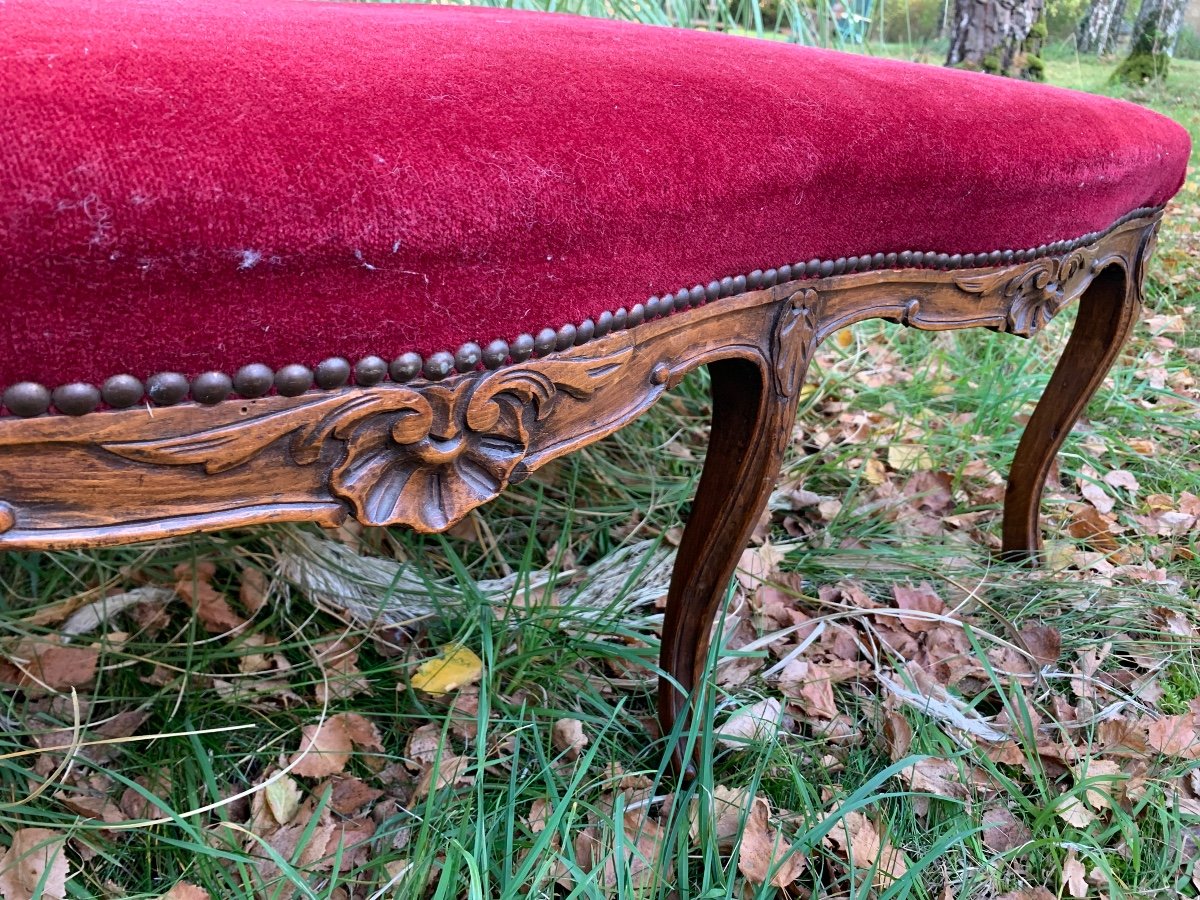 Large Louis XV Style Bench With 6 Legs -photo-8