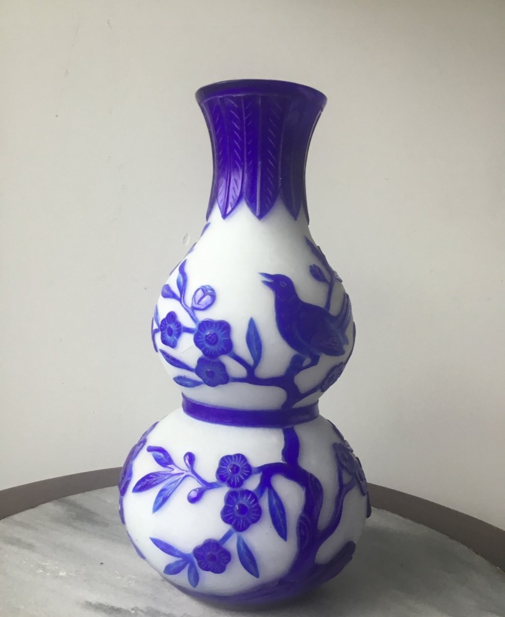 Vase  Double Gourde En Verre De Pékin