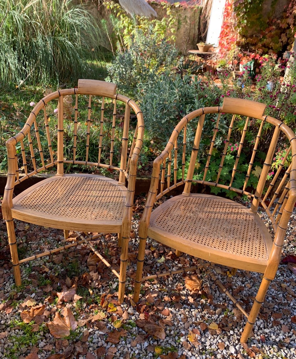 Paire De Fauteuils De Style Regency  Bambou Baker Furniture-photo-3