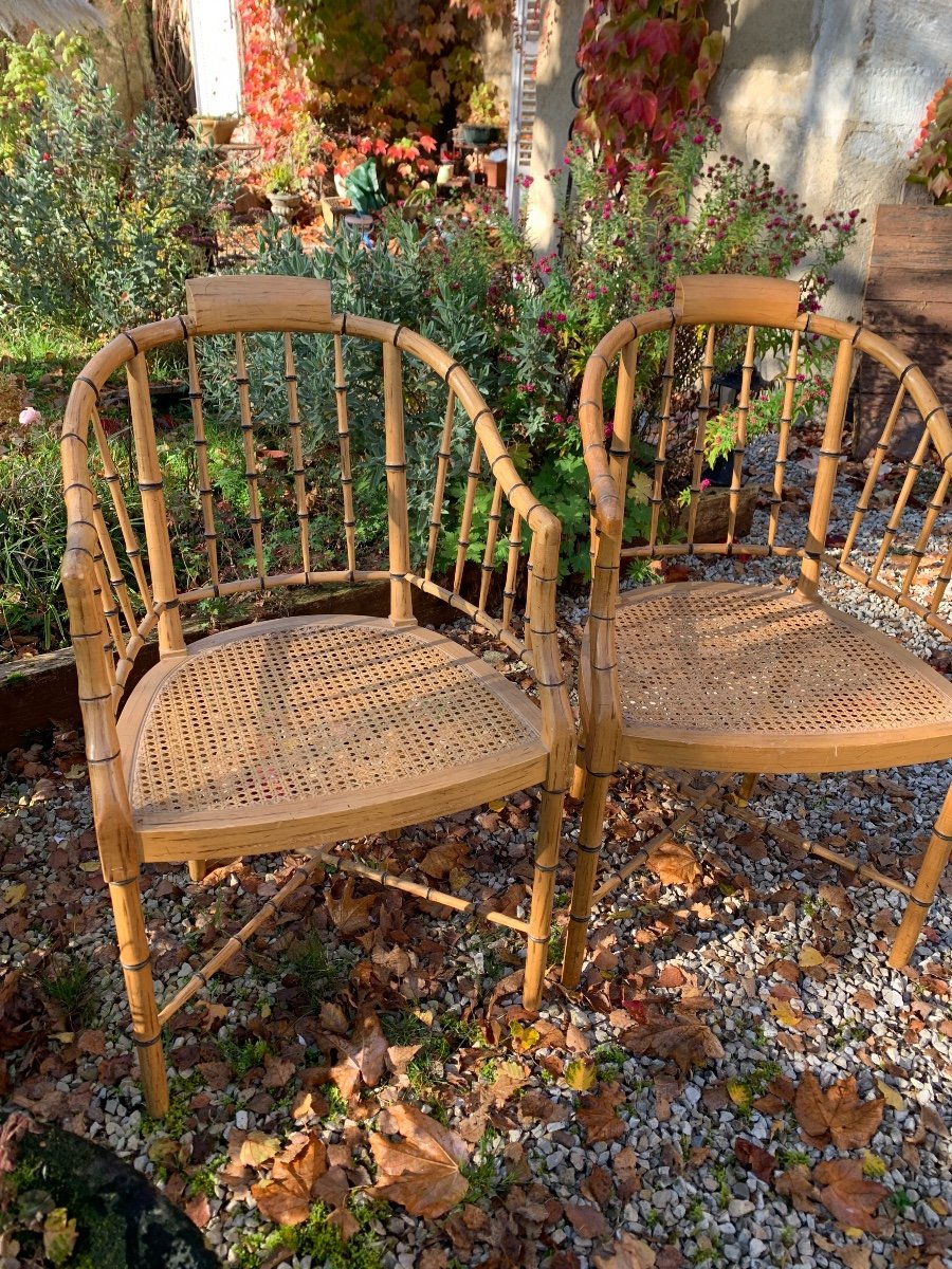 Paire De Fauteuils De Style Regency  Bambou Baker Furniture-photo-4