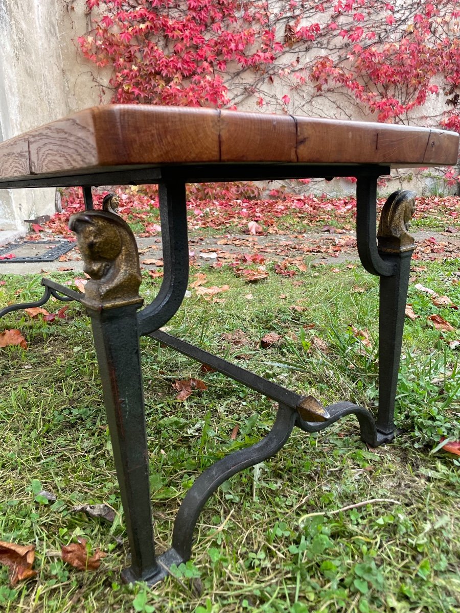 Att Maison Jansen  Table De Salon En Fer Forgé, Têtes De Chevaux, Vers 1950-photo-6