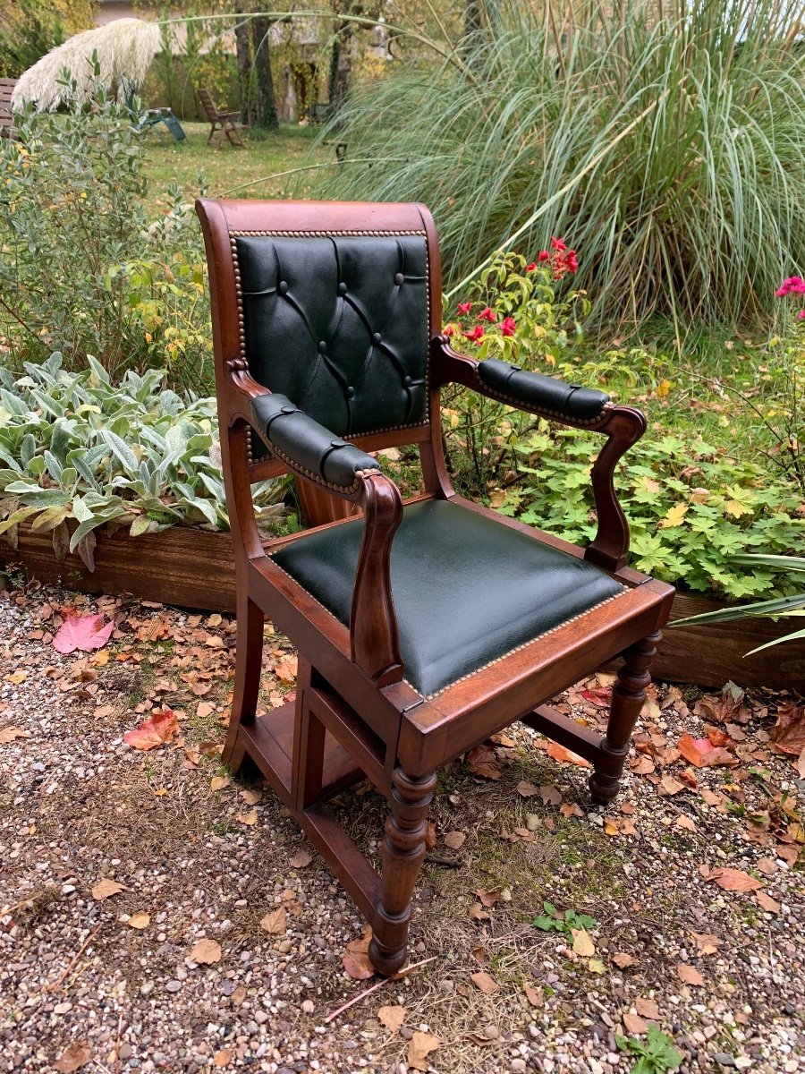 Fauteuil Transformable En Escabeau De Bibliothèque, Angleterre -photo-2