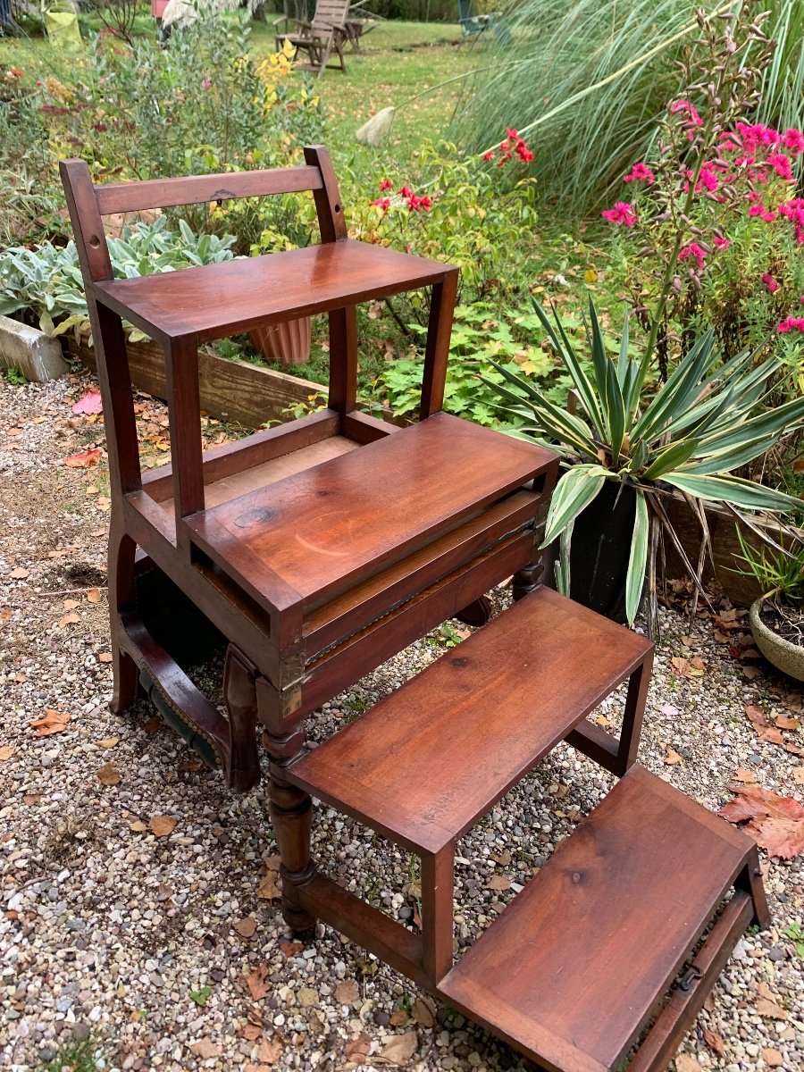 Fauteuil Transformable En Escabeau De Bibliothèque, Angleterre -photo-1