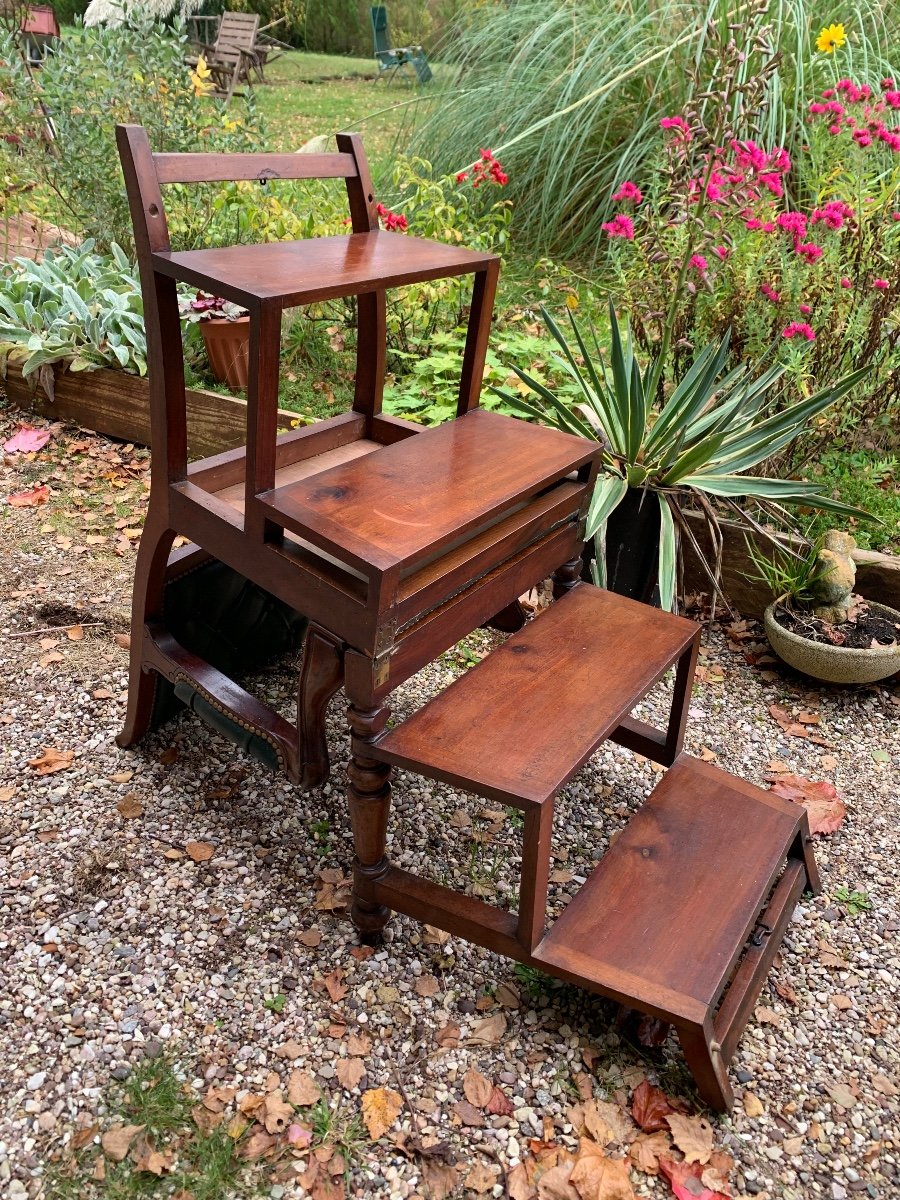 Fauteuil Transformable En Escabeau De Bibliothèque, Angleterre -photo-2