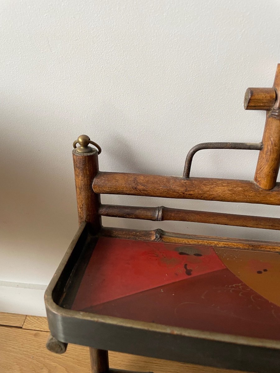 Small Lacquered Bamboo And Lacquer Shelf -photo-4