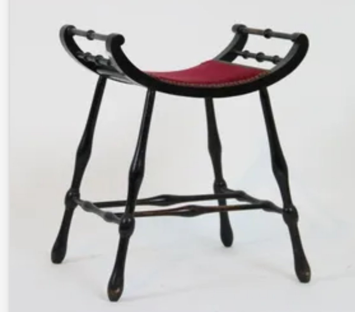 Curule-shaped Stool In Blackened Wood, Napoleon III 