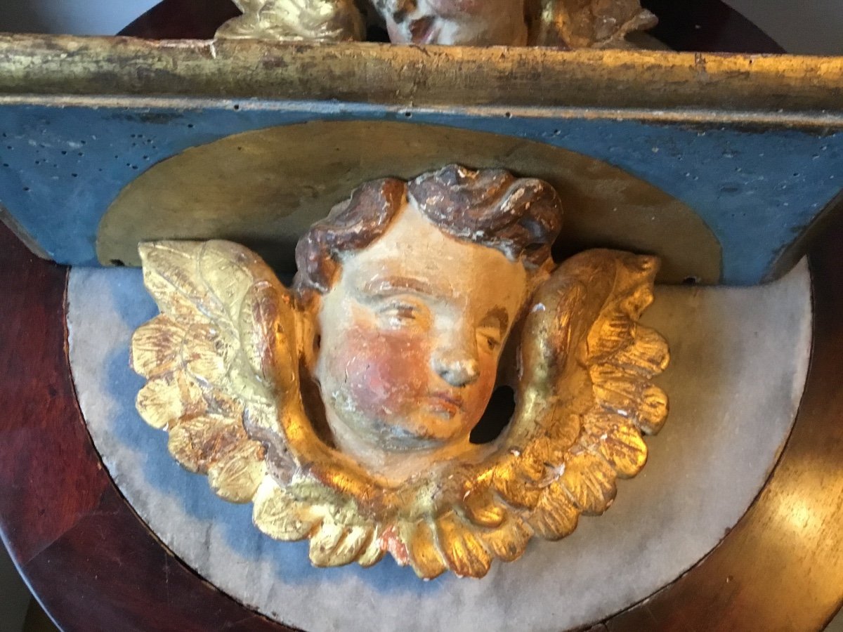 Pair Of Gilded Wood Consoles With Putti -photo-4