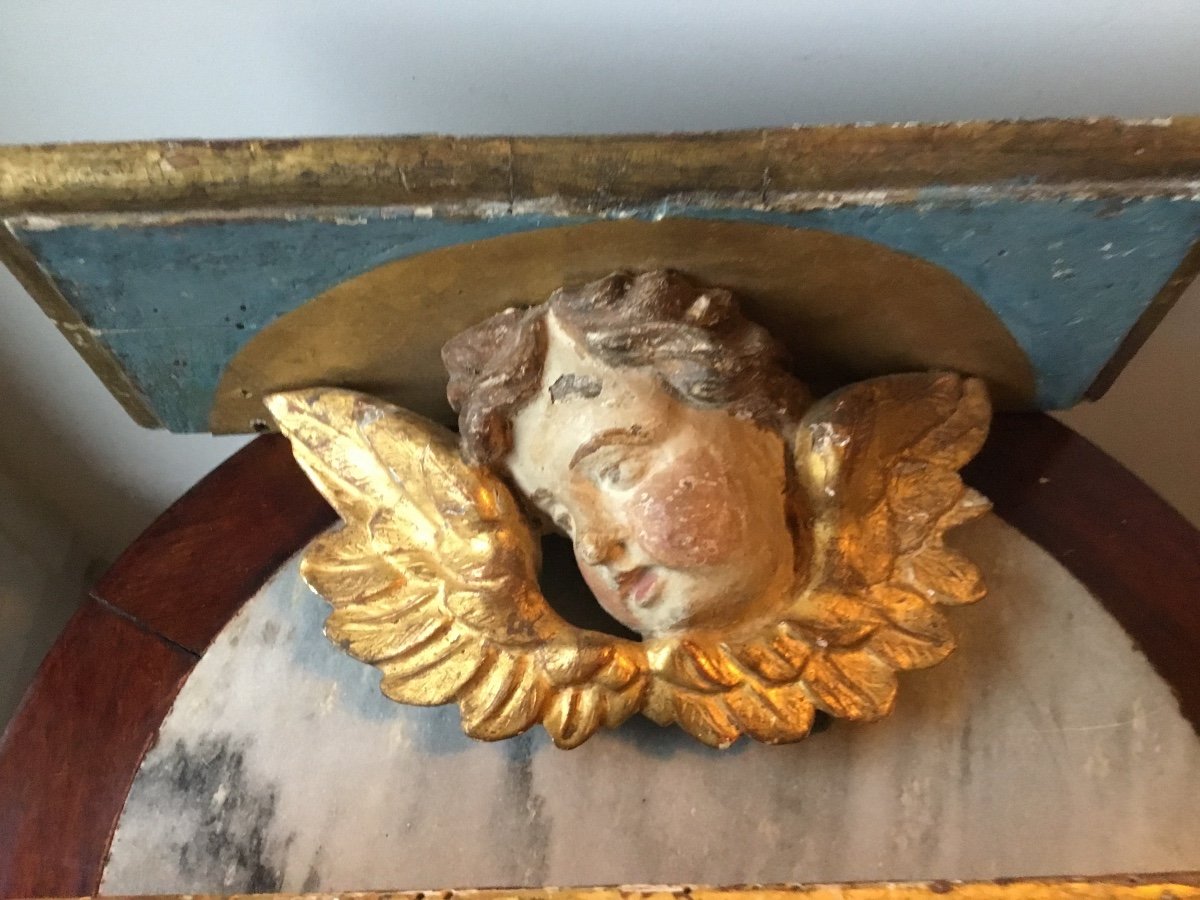 Pair Of Gilded Wood Consoles With Putti -photo-7