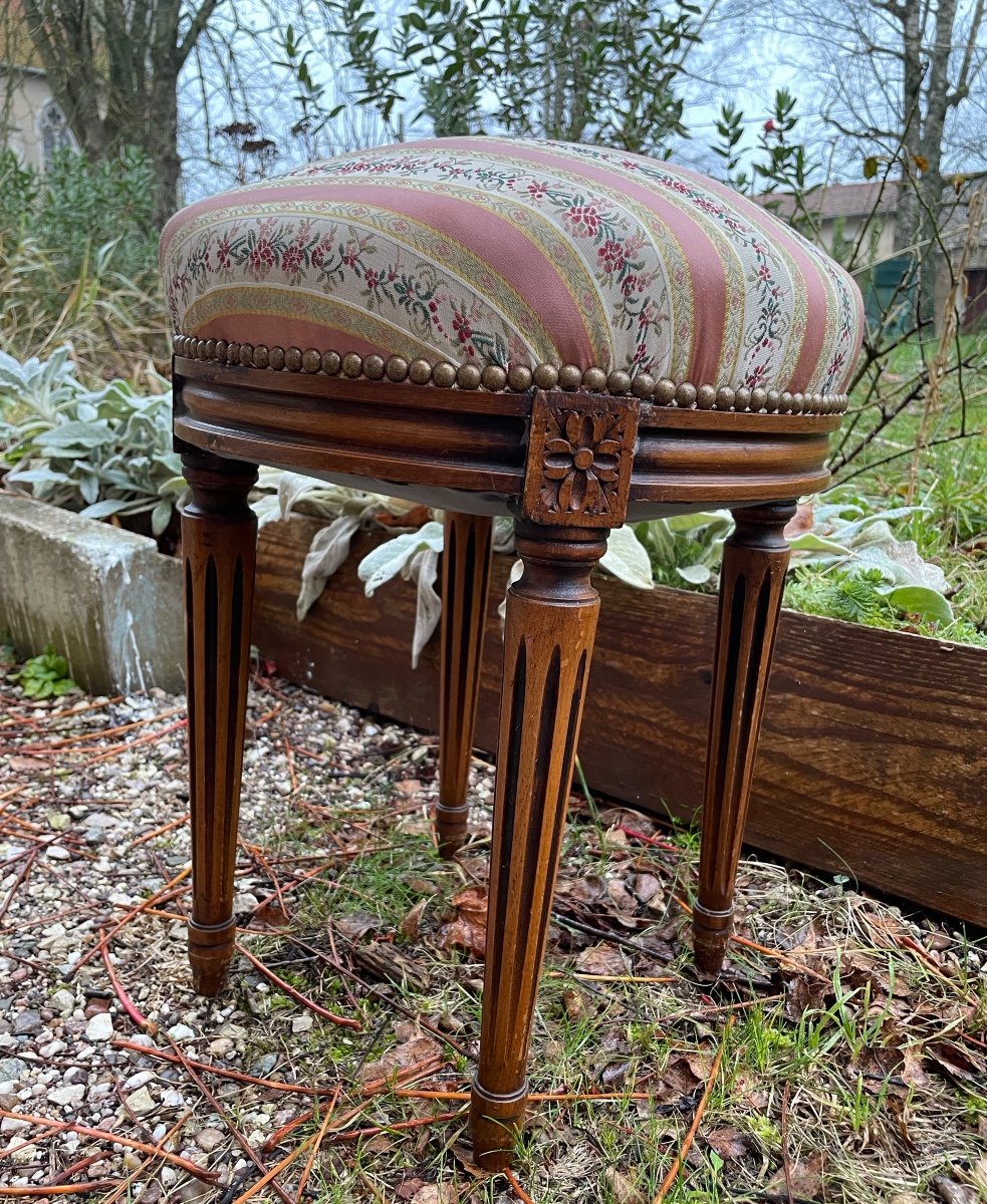 Louis XVI Style Pouf Stool -photo-3