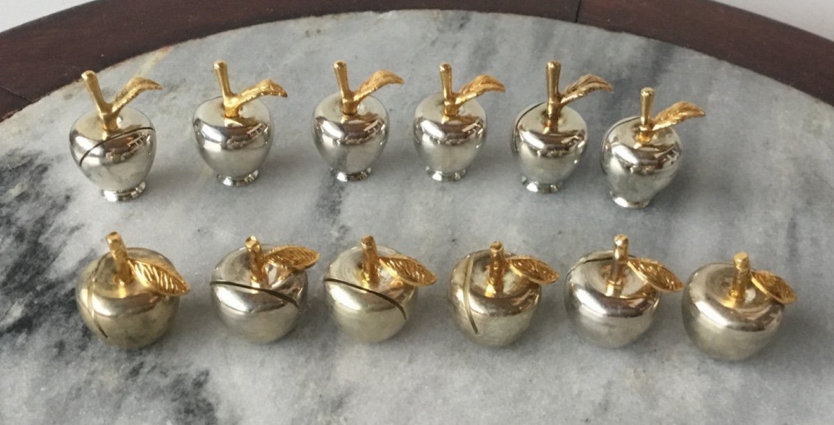 The 12 Silver And Gold Apple Menu Holders-photo-4