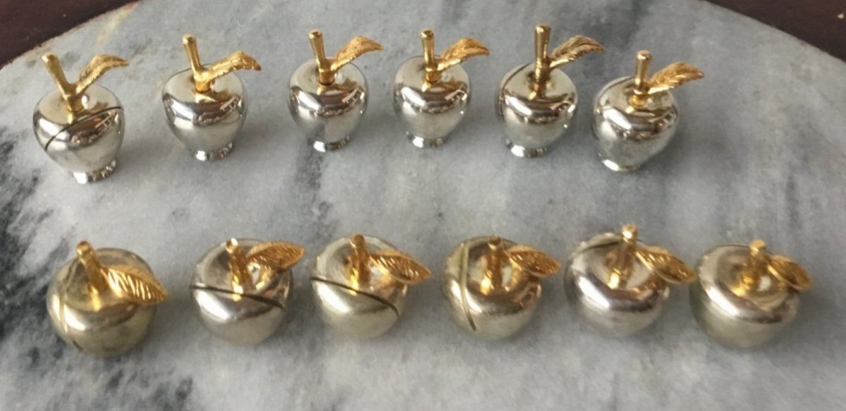 The 12 Silver And Gold Apple Menu Holders-photo-5