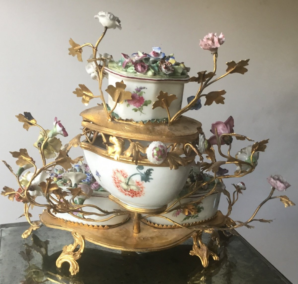 Jardinière , Pot Pourri En Porcelaine Et Bronze Doré -photo-7