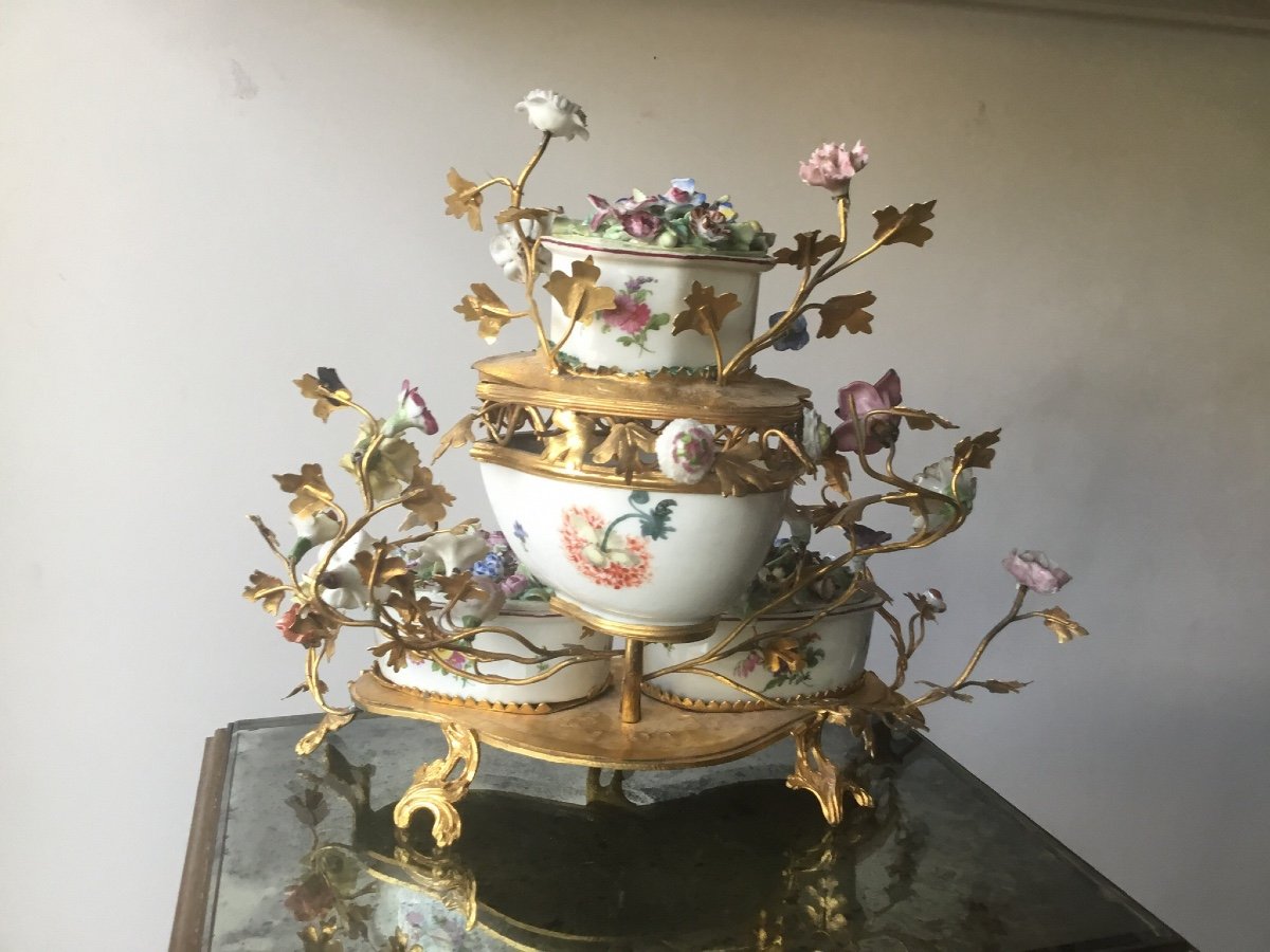 Jardinière , Pot Pourri En Porcelaine Et Bronze Doré -photo-8