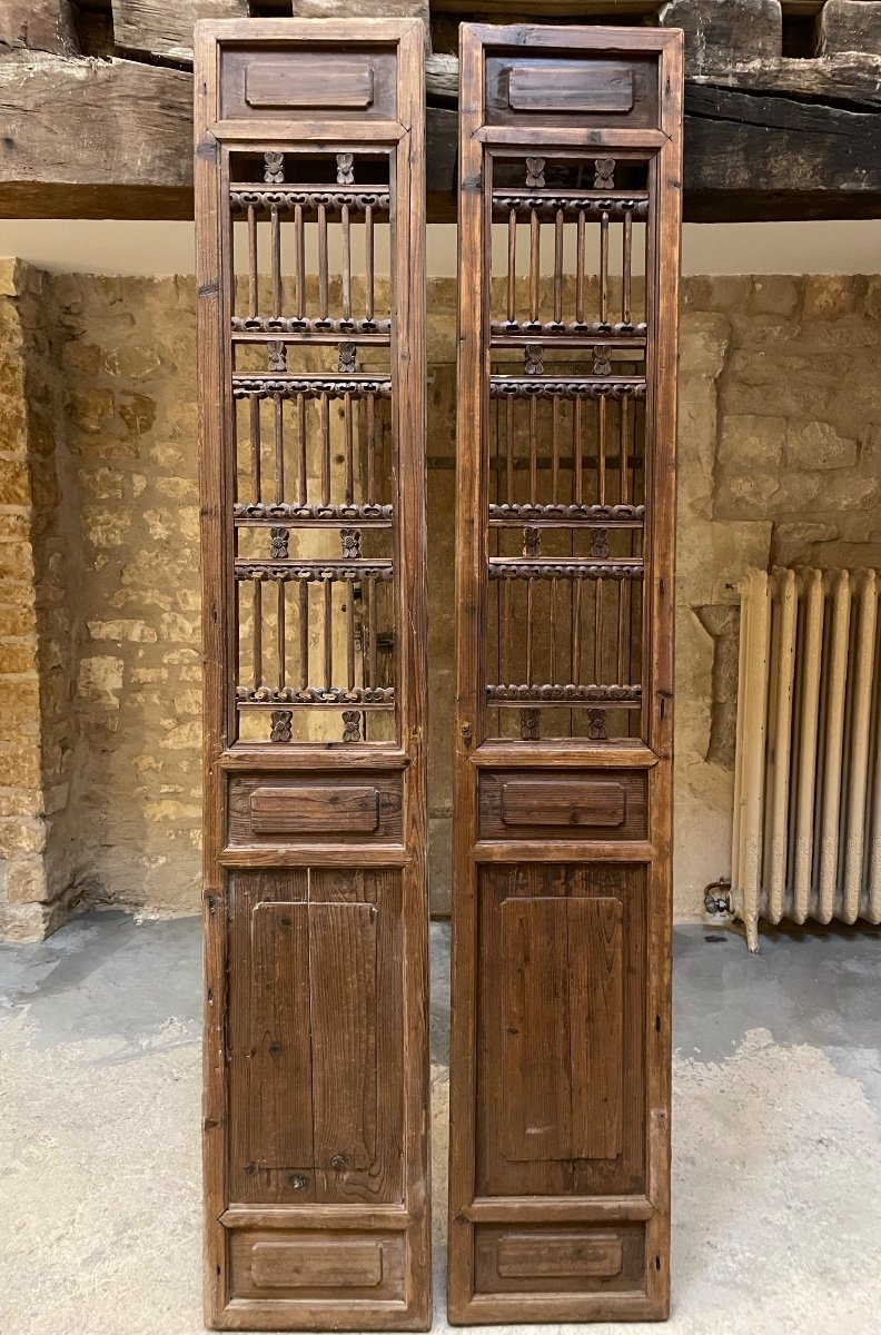 Two Large Carved Partition Panels, China, 19th Century -photo-2