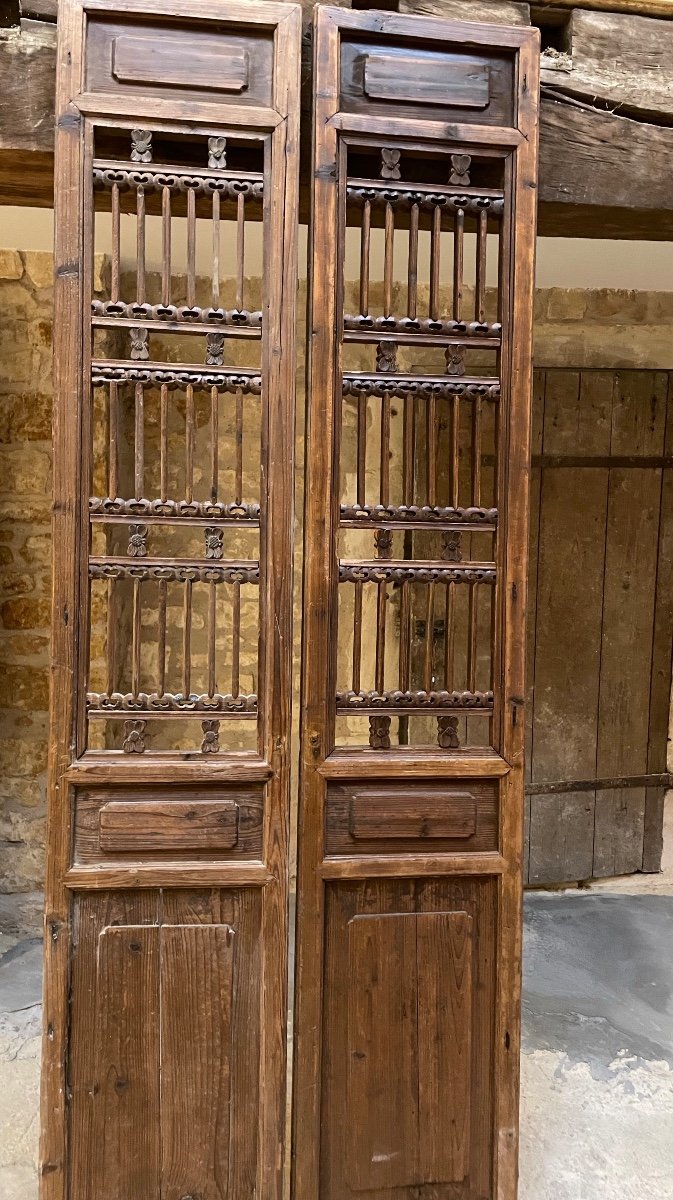 Two Large Carved Partition Panels, China, 19th Century -photo-3