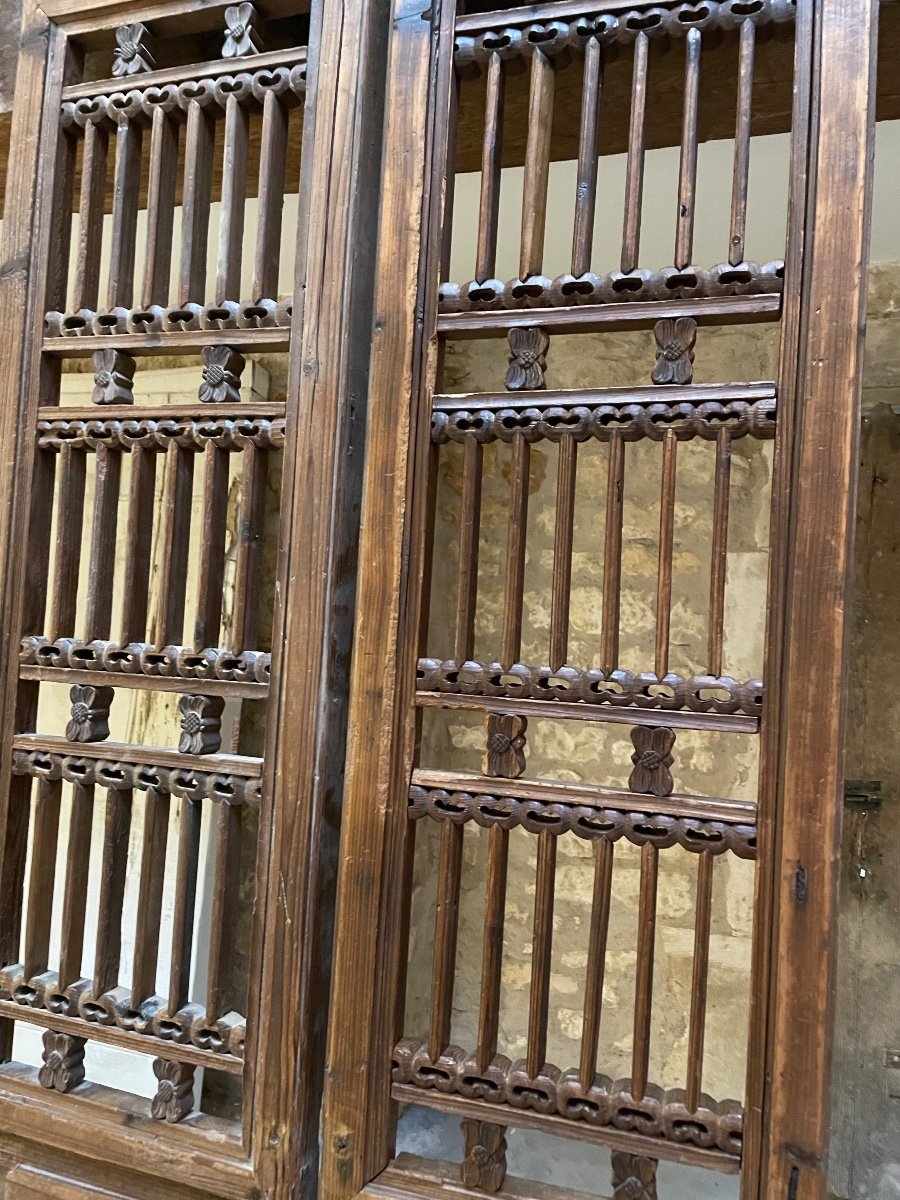 Two Large Carved Partition Panels, China, 19th Century -photo-1