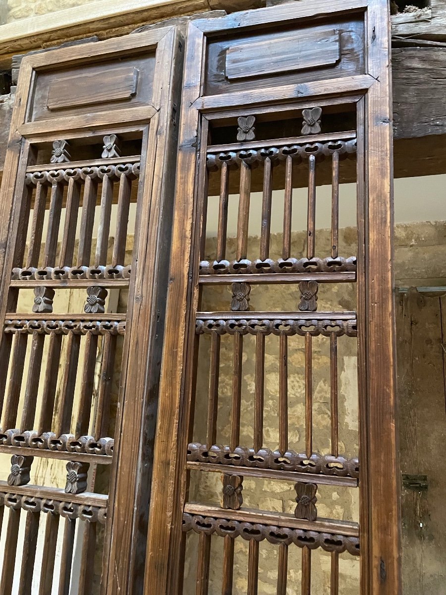 Two Large Carved Partition Panels, China, 19th Century -photo-2