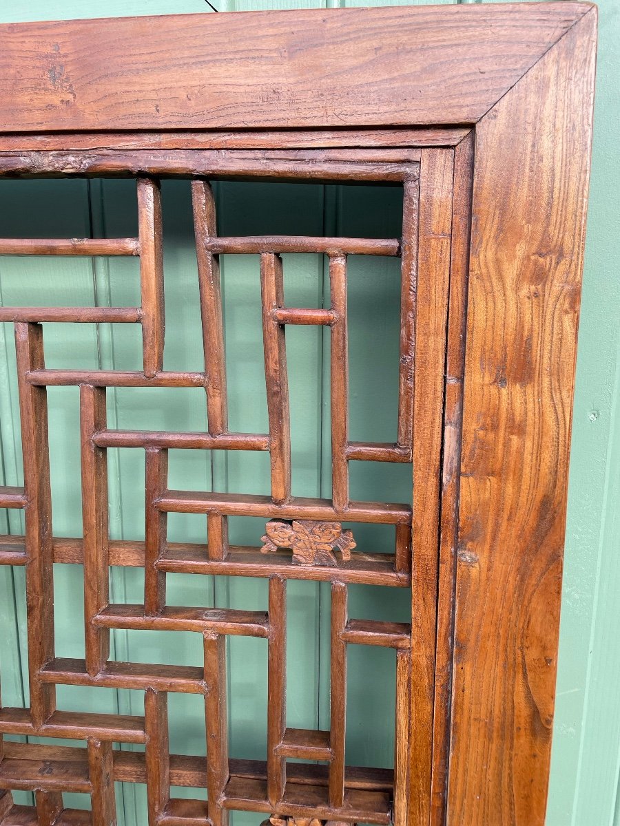 Carved And Patinated Wooden Partition Or Separation Panel,-photo-1