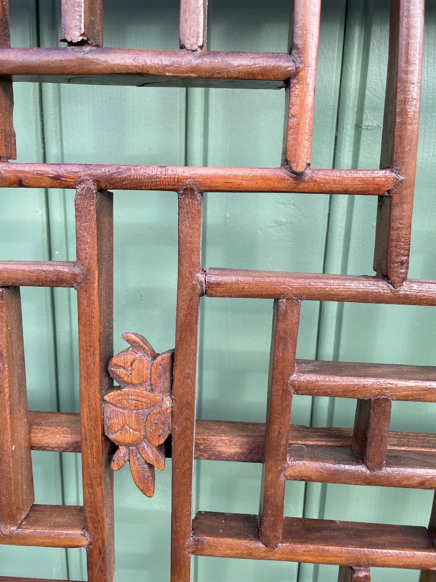 Carved And Patinated Wooden Partition Or Separation Panel,-photo-2