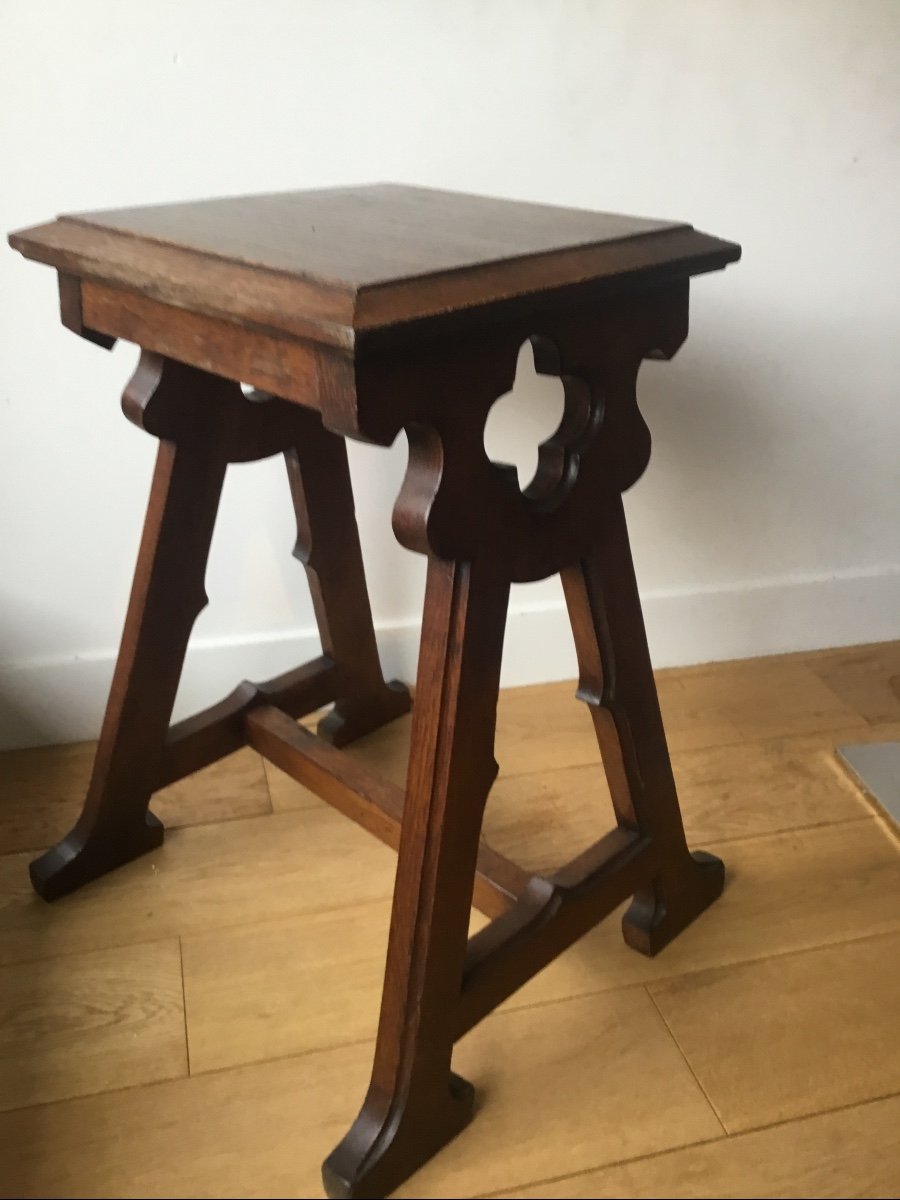 English Revival Oak Bench, Victorian Era -photo-3