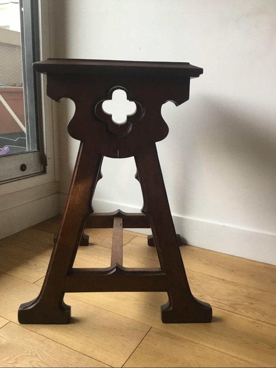 English Revival Oak Bench, Victorian Era -photo-6