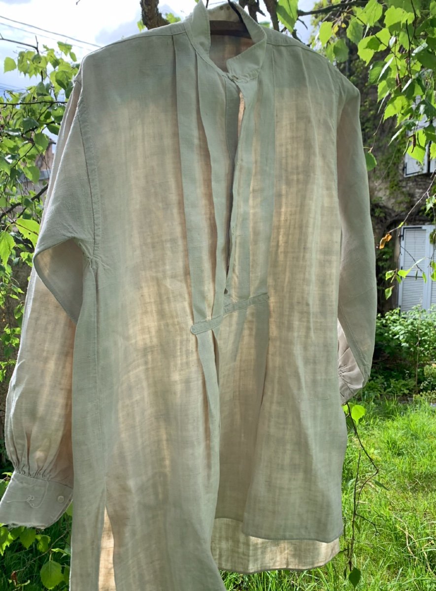 Vintage Linen Work Shirt, French Hemp-photo-2