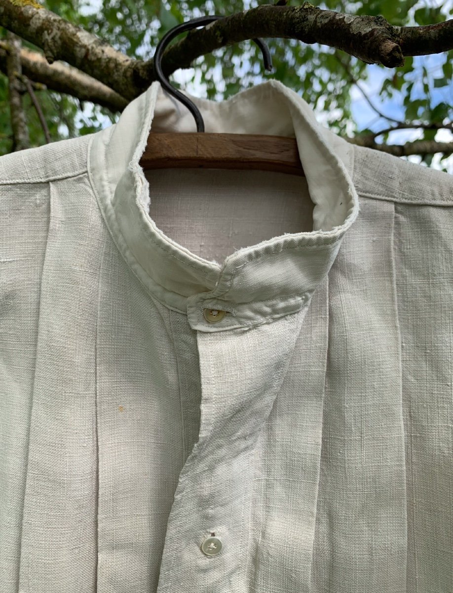 Vintage Linen Work Shirt, French Hemp-photo-2