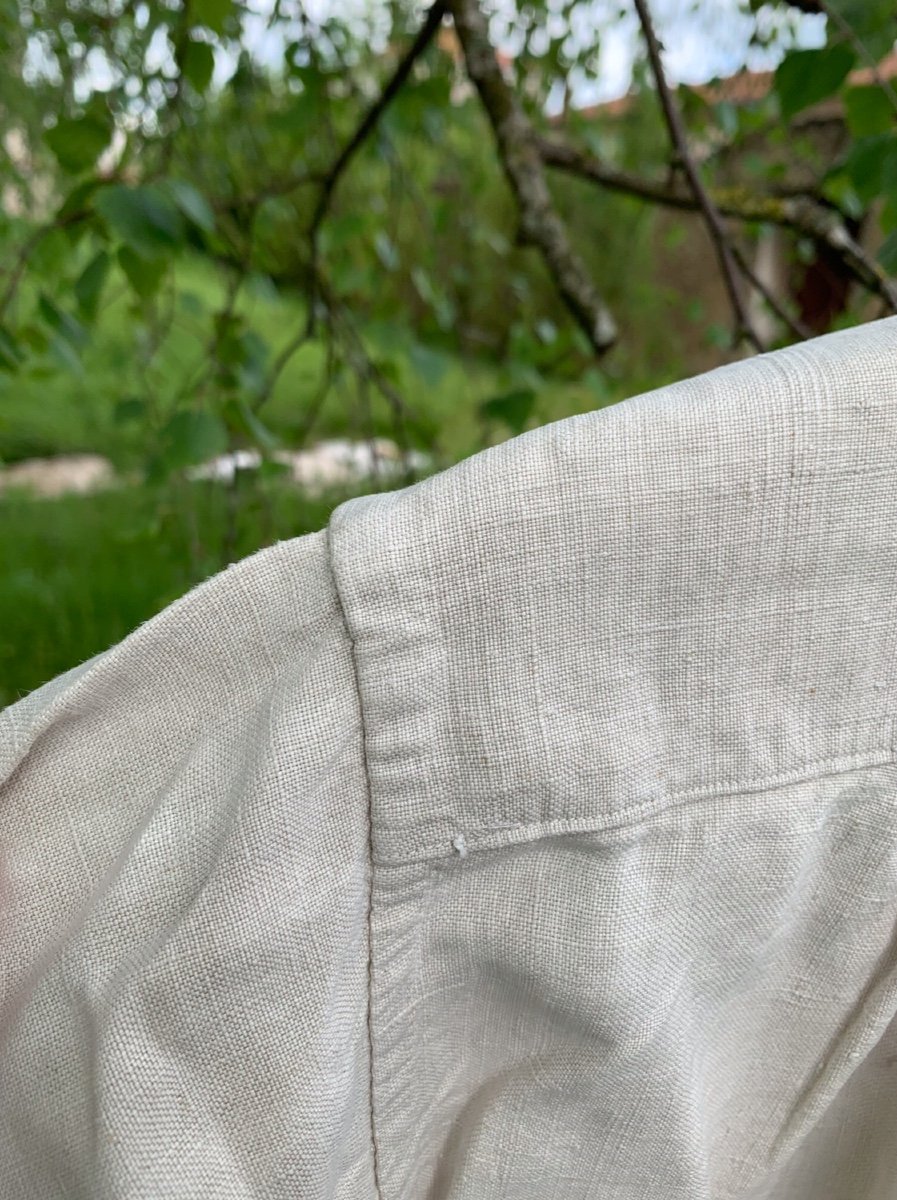 Vintage Linen Work Shirt, French Hemp-photo-6