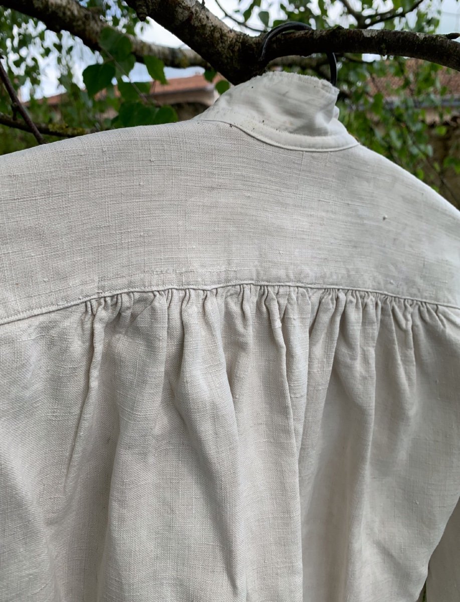 Vintage Linen Work Shirt, French Hemp-photo-7