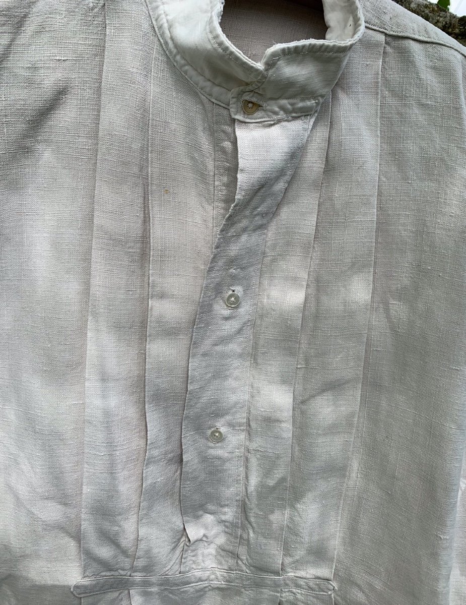 Vintage Linen Work Shirt, French Hemp-photo-8