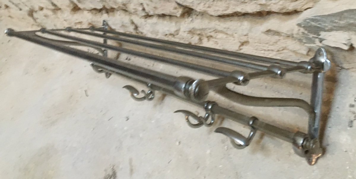 Coat Rack, Hat Rack In Chromed Metal -photo-2