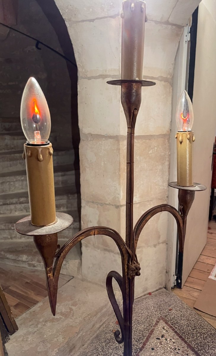 3-flame Cast Iron Floor Lamp -photo-2