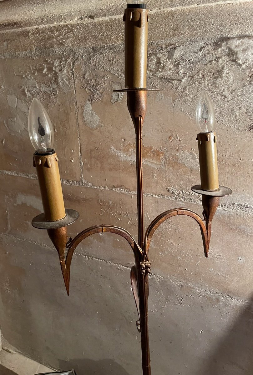 3-flame Cast Iron Floor Lamp -photo-7