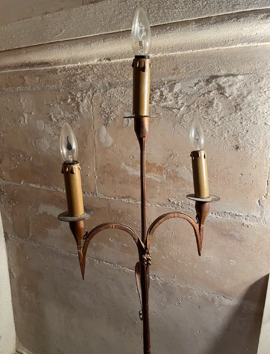 3-flame Cast Iron Floor Lamp -photo-8